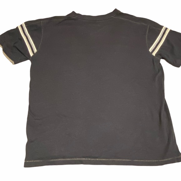 Men’s Shirt Blue and Gray Medium V-neck Short Sleeves Cotton 90s Retro - Picture 3 of 4